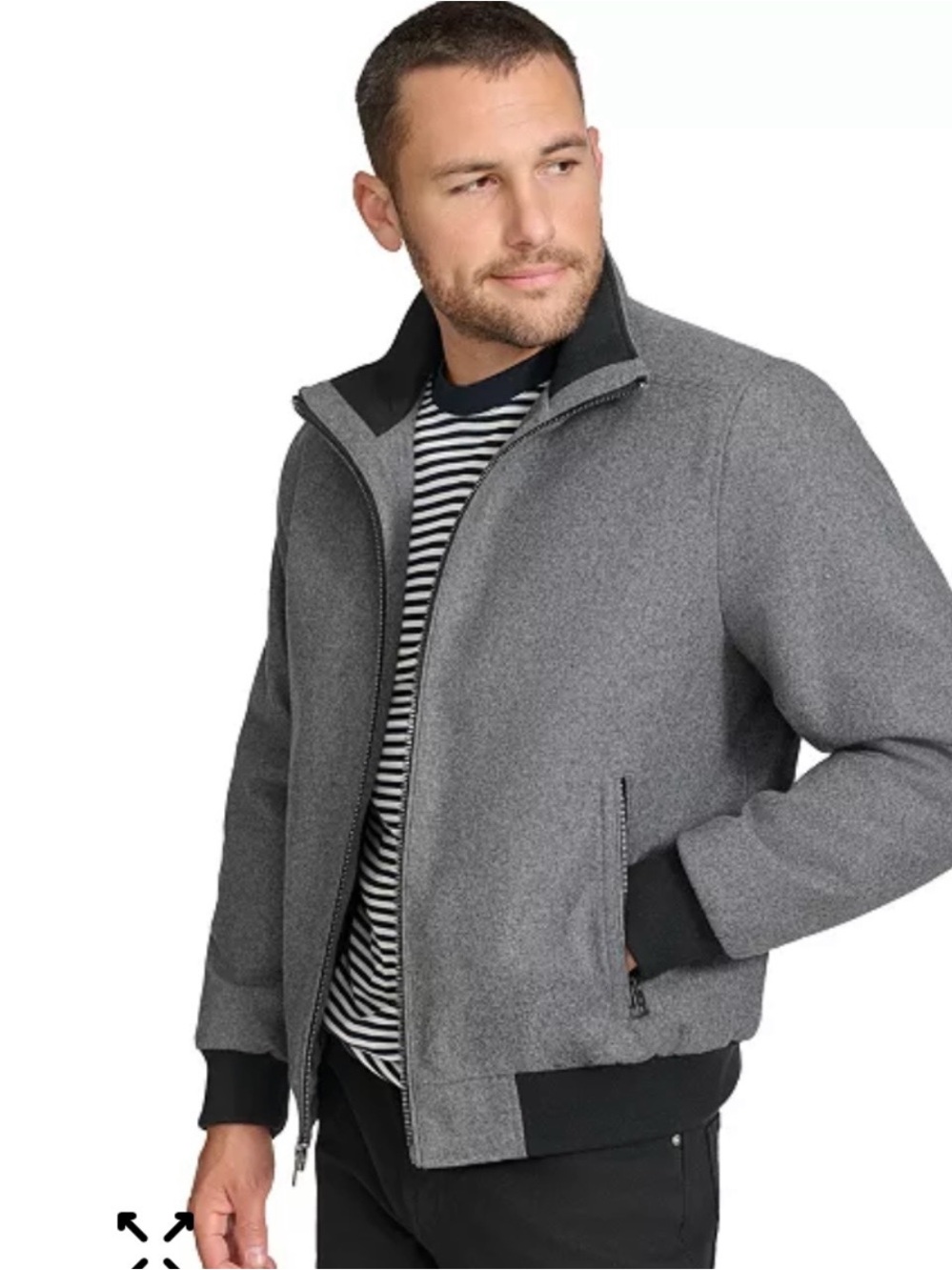 Calvin Klein Men's Grey Zip Bomber Jacket